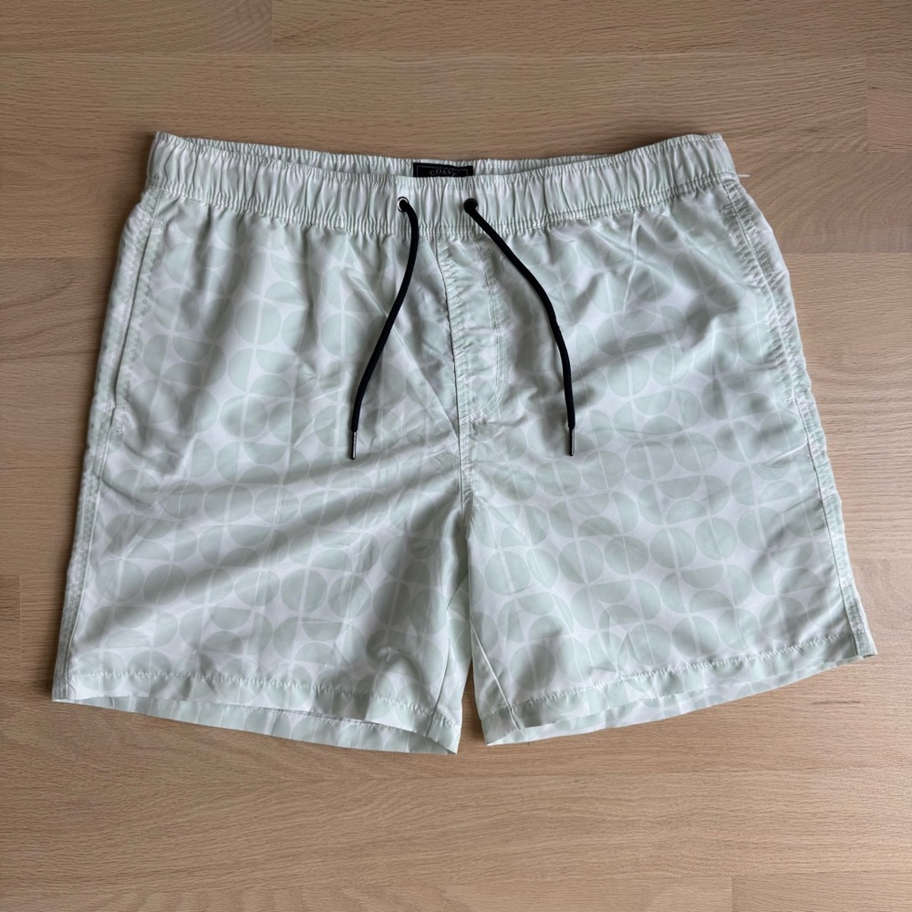 Coast Clothing Co. Shorts Mens Size XL Pastel Green White Swim Resort NEW